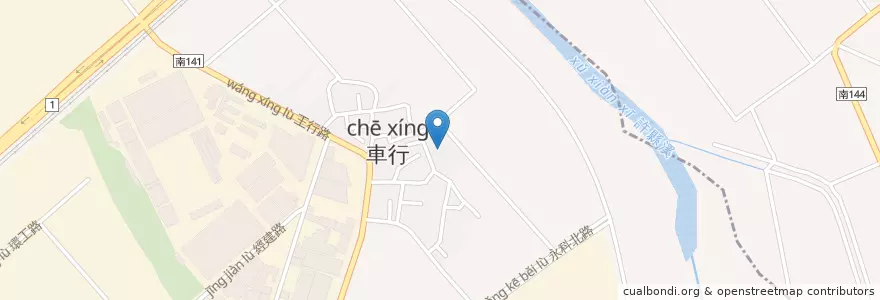 Mapa de ubicacion de 臺南市永康區王行里活動中心 en Taiwan, 臺南市, 永康區.
