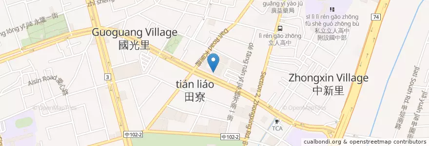 Mapa de ubicacion de 高雄銀行 en 타이완, 타이중 시, 다리구.
