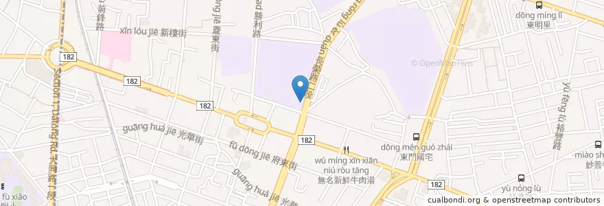 Mapa de ubicacion de 臺南市東區中西東安聯合社區活動中心 en Taiwan, Tainan, 東區.