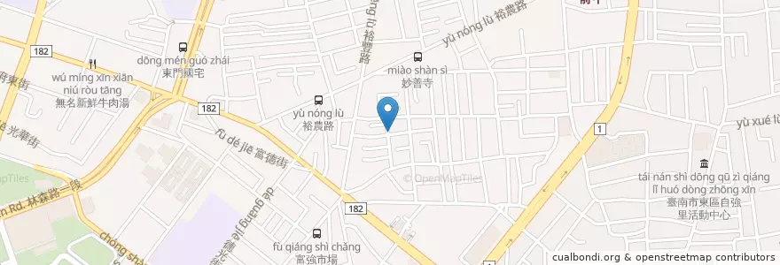 Mapa de ubicacion de 臺南市東區富裕里活動中心 en تايوان, تاينان, 東區.