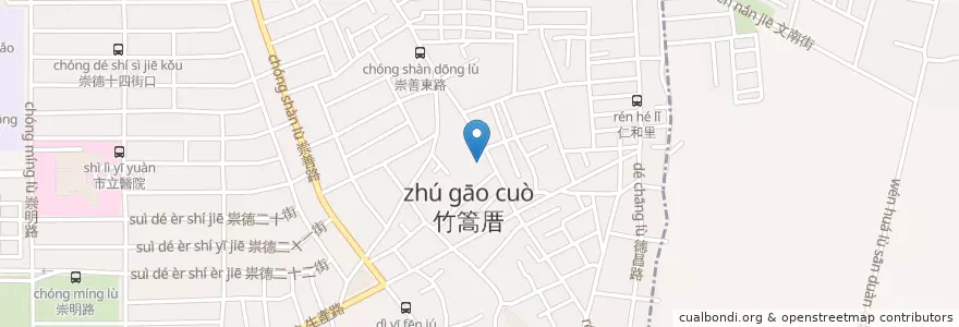 Mapa de ubicacion de 臺南市東區德高里活動中心 en Taiwan, Tainan, 東區.