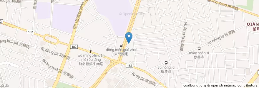Mapa de ubicacion de 臺南市東區新東里活動中心 en Taiwán, 臺南市, 東區.