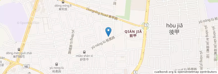 Mapa de ubicacion de 臺南市東區裕農里活動中心 en 臺灣, 臺南市, 東區.