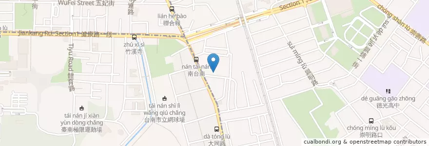 Mapa de ubicacion de 臺南市東區路東里活動中心 en تايوان, تاينان, 東區.