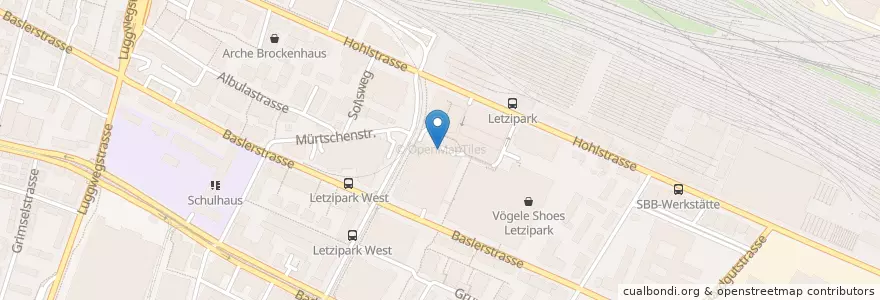 Mapa de ubicacion de Ausfahrt Hohlstrasse en Switzerland, Zurich, District Zurich, Zurich.