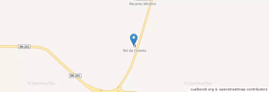 Mapa de ubicacion de Rei da Costela en ブラジル, 南東部地域, ミナス ジェライス, Região Geográfica Intermediária De Barbacena, Microrregião São João Del-Rei, São João Del-Rei.