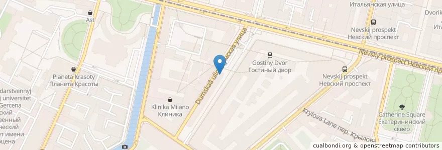 Mapa de ubicacion de Кредит Европа Банк en Russie, District Fédéral Du Nord-Ouest, Oblast De Léningrad, Saint-Pétersbourg, Центральный Район, Округ № 78.