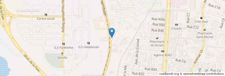 Mapa de ubicacion de Station Service Shell Boulevard de l'Ouest en 코트디부아르, 아비장.