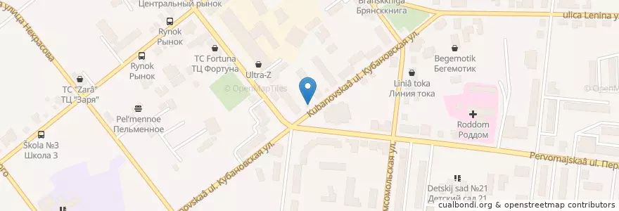 Mapa de ubicacion de Пункт полиции en 러시아, Центральный Федеральный Округ, Брянская Область, Новозыбковский Городской Округ.