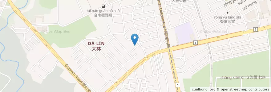 Mapa de ubicacion de 臺南市南區大忠大林社區活動中心 en Taiwan, 臺南市, 南區.