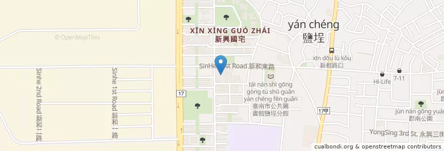 Mapa de ubicacion de 臺南市南區開南里活動中心 en Taiwán, 臺南市, 南區.