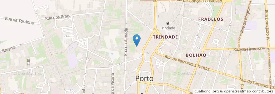 Mapa de ubicacion de Parque da Pedreira da Trindade en Portugal, Norte, Área Metropolitana Do Porto, Porto, Porto, Cedofeita, Santo Ildefonso, Sé, Miragaia, São Nicolau E Vitória.