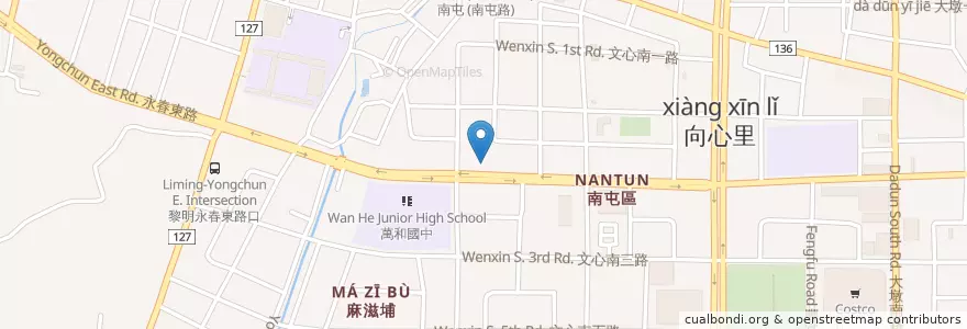 Mapa de ubicacion de Mos Burger en Taiwan, Taichung, 南屯區.