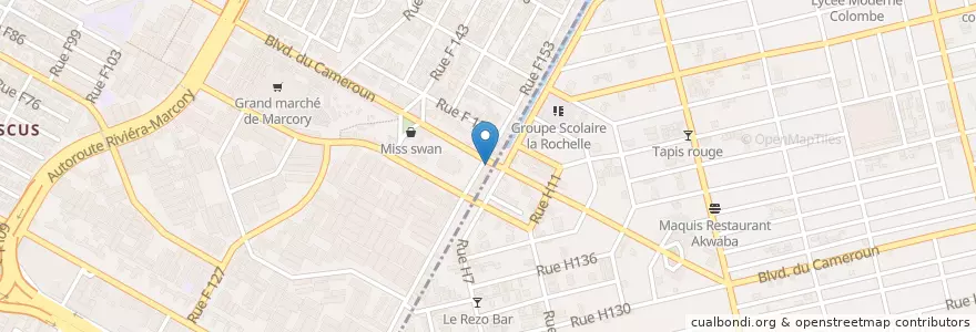 Mapa de ubicacion de BSIC en コートジボワール, アビジャン, Marcory.