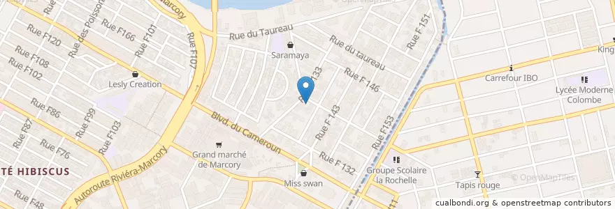 Mapa de ubicacion de Inefficace Marcory Remblais en Costa Do Marfim, Abidjan, Marcory.