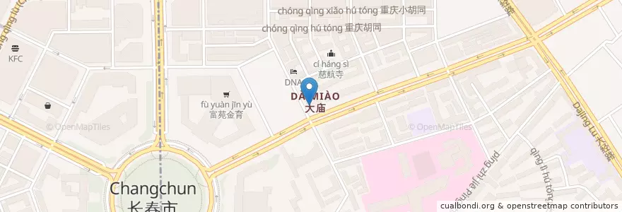 Mapa de ubicacion de 吉林银行 en China, Jilin, Changchun City, Nanguan District, Ziqiang Subdistrict.