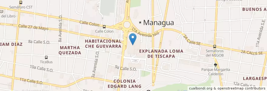 Mapa de ubicacion de Pollo Estrella en نيكاراجوا, Departamento De Managua, Managua (Municipio).