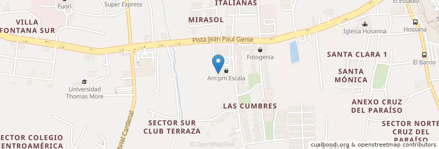 Mapa de ubicacion de Cajeros a Escala en 尼加拉瓜, Departamento De Managua, Managua (Municipio).
