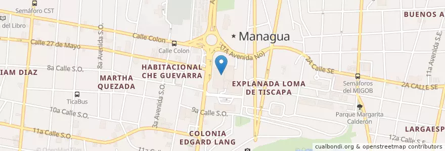 Mapa de ubicacion de Juanita's en نیکاراگوئه, Departamento De Managua, Managua (Municipio).