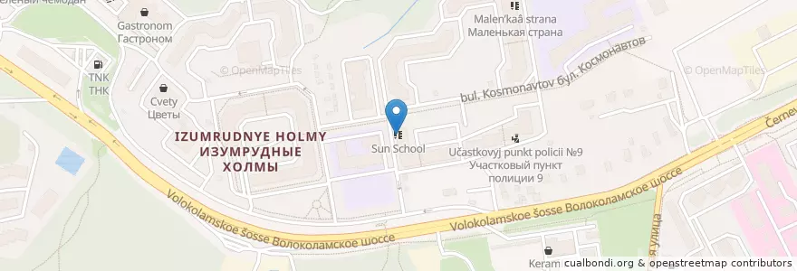 Mapa de ubicacion de Sun School en Rusland, Centraal Federaal District, Oblast Moskou, Городской Округ Красногорск.