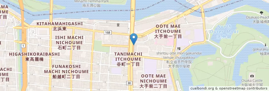 Mapa de ubicacion de 情熱ホルモン en اليابان, أوساكا, أوساكا, 中央区.