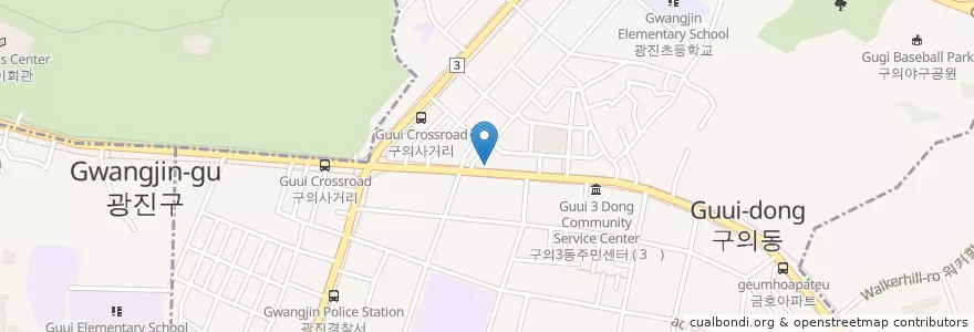 Mapa de ubicacion de Nene Chicken en 韩国/南韓, 首尔, 廣津區, 구의2동.