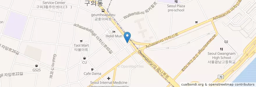 Mapa de ubicacion de KFC en Corée Du Sud, Séoul, 광진구.