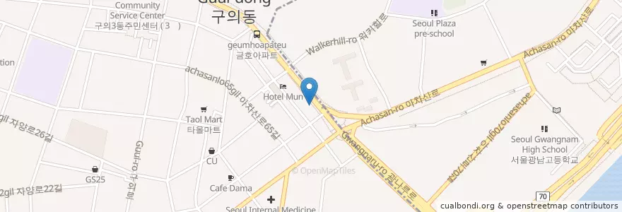 Mapa de ubicacion de A Twosome Place en South Korea, Seoul, Gwangjin-Gu.
