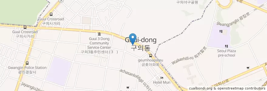 Mapa de ubicacion de Domino's Pizza en 韩国/南韓, 首尔, 廣津區, 구의2동.