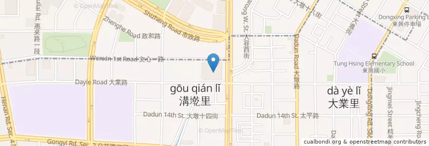 Mapa de ubicacion de 西堤牛排 en Taiwan, 臺中市, 南屯區.