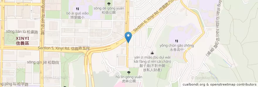 Mapa de ubicacion de 松德永和豆漿 en Tayvan, 新北市, Taipei, 信義區.