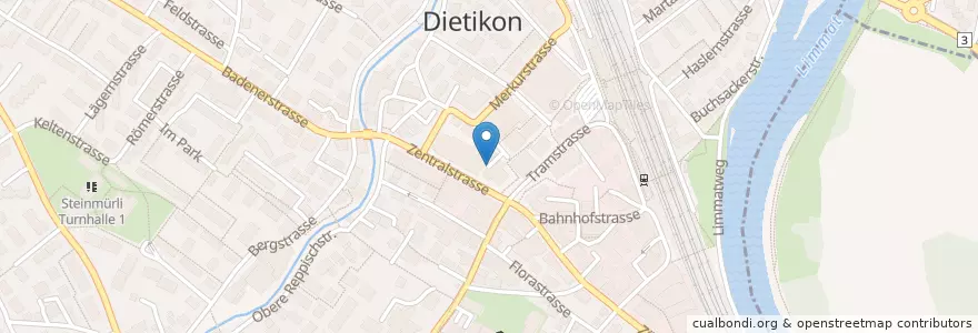 Mapa de ubicacion de ZKB en 스위스, 취리히, Bezirk Dietikon, Dietikon.