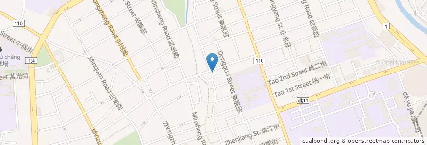 Mapa de ubicacion de 開源社香雞排 en Taiwan, Taoyuan, Taoyuan.