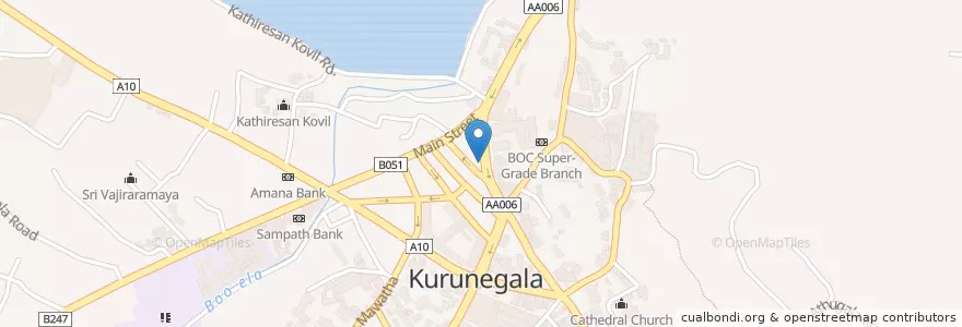 Mapa de ubicacion de Buvaneka Hotel en Sri Lanka, වයඹ පළාත, කුරුණෑගල දිස්ත්‍රික්කය, Kurunegala M.C. Limit.
