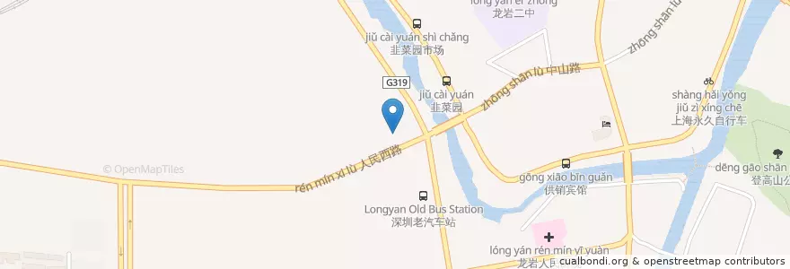 Mapa de ubicacion de Vegetarian Sancansushi 三餐素食 en 中国, 福建省, 竜岩市, 新羅区.