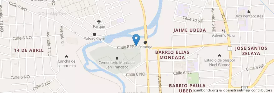 Mapa de ubicacion de Fritanga en ニカラグア, エステリ県, Estelí (Municipio), Estelí.