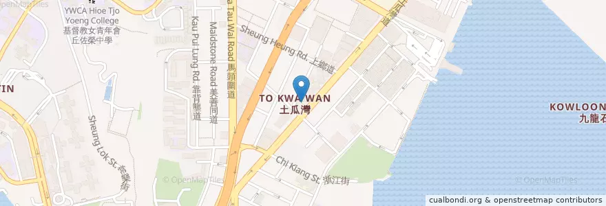 Mapa de ubicacion de 漢寶酒樓 en Cina, Guangdong, Hong Kong, Kowloon, Nuovi Territori, 九龍城區 Kowloon City District.