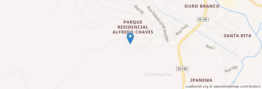 Mapa de ubicacion de CRAS - Alfredo Chaves en برزیل, منطقه جنوب شرقی برزیل, اسپیریتو سانتو, Microrregião Guarapari, Região Geográfica Intermediária De Vitória, Alfredo Chaves.