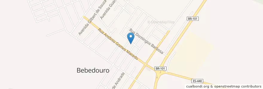 Mapa de ubicacion de CRAS - Bebedouro en البَرَازِيل, المنطقة الجنوبية الشرقية, إسبيريتو سانتو, Microrregião Linhares, Região Geográfica Intermediária De São Mateus, Linhares.