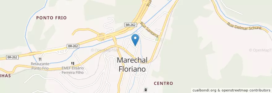 Mapa de ubicacion de CRAS - Marechal Floriano en Brasil, Región Sudeste, Espírito Santo, Região Geográfica Intermediária De Vitória, Microrregião Afonso Cláudio, Marechal Floriano.