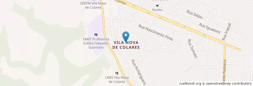 Mapa de ubicacion de CRAS - Vila Nova de Colares en 브라질, 남동지방, 이스피리투산투, Região Geográfica Intermediária De Vitória, Região Metropolitana Da Grande Vitória, Microrregião Vitória, Serra.