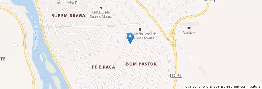 Mapa de ubicacion de CRAS - Village da Luz en 브라질, 남동지방, 이스피리투산투, Região Geográfica Intermediária De Cachoeiro De Itapemirim, Microrregião Cachoeiro De Itapemirim, Cachoeiro De Itapemirim.