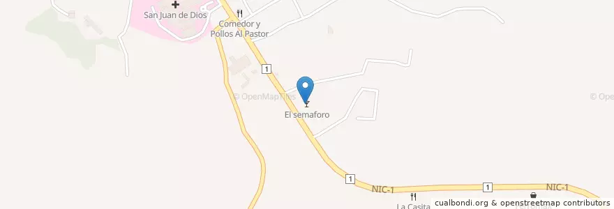 Mapa de ubicacion de El semaforo en Nicarágua, Estelí, Estelí (Municipio), Estelí.