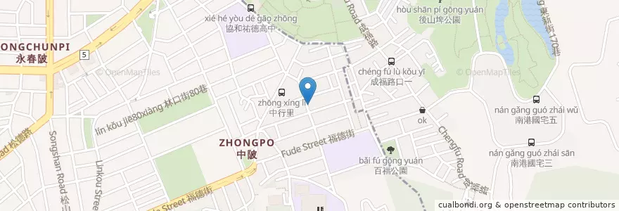 Mapa de ubicacion de 中行里里民活動場所 en Taiwan, 新北市, Taipei, 信義區.