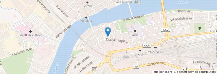Mapa de ubicacion de Thung Thong en Zwitserland, Solothurn, Amtei Solothurn-Lebern, Bezirk Solothurn, Bezirk Wasseramt, Solothurn.