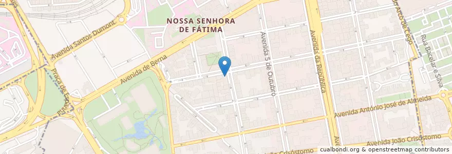 Mapa de ubicacion de O Padeiro en Portugal, Área Metropolitana De Lisboa, Lisboa, Grande Lisboa, Lisbon, Avenidas Novas.