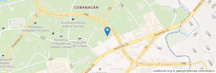 Mapa de ubicacion de Residencia Embajador Irán en Cuba, La Habana, Playa.