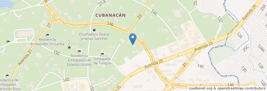 Mapa de ubicacion de Residencia Embajador de la India en Küba, La Habana, Playa.