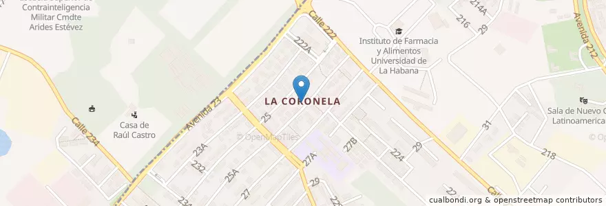 Mapa de ubicacion de Banco Metropolitano La Coronela en Cuba, La Habana, La Lisa, Playa.