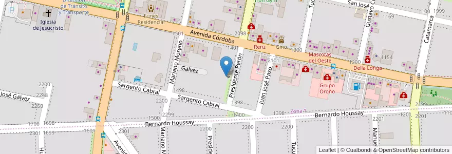 Mapa de ubicacion de 4 Elementos en Arjantin, Santa Fe, Departamento Rosario, Municipio De Funes, Funes.